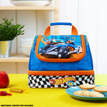 Get Trend Hot Wheels Lunch Bag for Kids Insulated Lunch Box with Compartments Double Decker Snacks Food Carrier for School Travel Picnic Cooler Bag (Blue Hot Wheels) - Get Trend