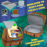 Get Trend Scooby Doo Lunch Bag for Kids Insulated Lunch Box with Compartments Double Decker Snacks Food Carrier for School Travel Picnic Cooler Bag (Brown Scooby Doo) - Get Trend