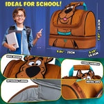 Get Trend Scooby Doo Lunch Bag for Kids Insulated Lunch Box with Compartments Double Decker Snacks Food Carrier for School Travel Picnic Cooler Bag (Brown Scooby Doo) - Get Trend