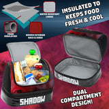 Get Trend Sonic The Hedgehog Lunch Bag for Kids Teens Shadow Insulated Lunch Box Compartments Double Decker Snacks Food Carrier for School Travel Picnic Cooler Bag (Black Shadow) - Get Trend
