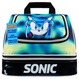Get Trend Sonic The Hedgehog Lunch Bag for Kids Teens Shadow Insulated Lunch Box Compartments Double Decker Snacks Food Carrier for School Travel Picnic Cooler Bag (Black Sonic) - Get Trend