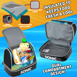 Get Trend Sonic The Hedgehog Lunch Bag for Kids Teens Shadow Insulated Lunch Box Compartments Double Decker Snacks Food Carrier for School Travel Picnic Cooler Bag (Black Sonic) - Get Trend