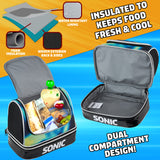 Get Trend Sonic The Hedgehog Lunch Bag for Kids Teens Shadow Insulated Lunch Box Compartments Double Decker Snacks Food Carrier for School Travel Picnic Cooler Bag (Black Sonic) - Get Trend