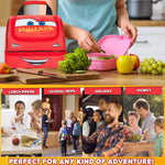 Get Trend Disney Cars Lunch Bag for Kids Lightning McQueen Insulated Lunch Box Compartments Double Decker Snacks Food Carrier for School Travel Picnic Cooler Bag (Red McQueen) - Get Trend