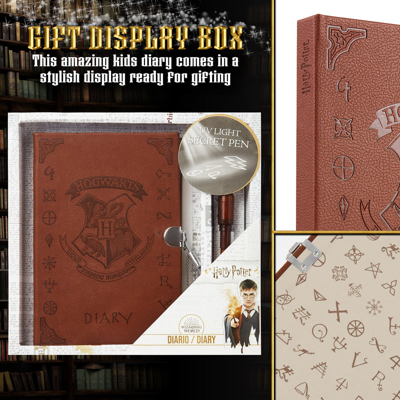 Harry Potter Secret Diary Set with Lockable Journal & Invisible Magic Pen - Get Trend