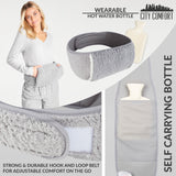 CityComfort Wearable Hot Water Bottle Period Pain Relief Belt Plush Hot Water Bag Pouch