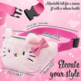 Hello Kitty Girls Fluffy Bum Bag with Adjustable Strap - Gifts for Her (Pink)