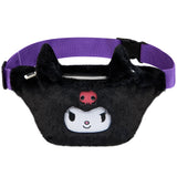 Hello Kitty Bum Bag for Girls Teens Plush Fluffy Waist Bag Kawaii Fanny Pack Travel Holiday for Phone Money, Cute Gifts (Black)