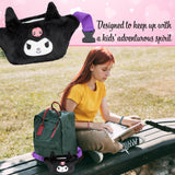 Hello Kitty Bum Bag for Girls Teens Plush Fluffy Waist Bag Kawaii Fanny Pack Travel Holiday for Phone Money, Cute Gifts (Black)