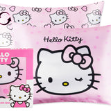 Hello Kitty Satin Pillowcase for Hair Skin Benefits for Girls Teens Women Kawaii 48 x 66cm Cooling Soft Zip Closure Bedroom Decor, Beauty Gifts for Her