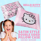 Hello Kitty Satin Pillowcase for Hair Skin Benefits for Girls Teens Women Kawaii 48 x 66cm Cooling Soft Zip Closure Bedroom Decor, Beauty Gifts for Her