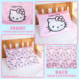 Hello Kitty Satin Pillowcase for Hair Skin Benefits for Girls Teens Women Kawaii 48 x 66cm Cooling Soft Zip Closure Bedroom Decor, Beauty Gifts for Her