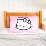 Hello Kitty Satin Pillowcase for Hair Skin Benefits for Girls Teens Women Kawaii 48 x 66cm Cooling Soft Zip Closure Bedroom Decor, Beauty Gifts for Her