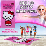 Hello Kitty Asciugamano Bambina Ragazza Donna Teli Mare Assorbente Asciugatura Rapida Kawaii Asciugamani da Bagno 140x70cm Anime Accessori Viaggio (Rosa, 70x140cm) - Get Trend