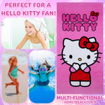 Hello Kitty Asciugamano Bambina Ragazza Donna Teli Mare Assorbente Asciugatura Rapida Kawaii Asciugamani da Bagno 140x70cm Anime Accessori Viaggio (Rosa, 70x140cm) - Get Trend