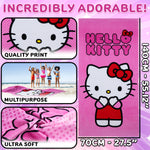 Hello Kitty Asciugamano Bambina Ragazza Donna Teli Mare Assorbente Asciugatura Rapida Kawaii Asciugamani da Bagno 140x70cm Anime Accessori Viaggio (Rosa, 70x140cm) - Get Trend