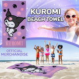Hello Kitty Sanrio Towel for Kids Teens Women Soft Absorbent Bath Shower Swimming Beach Towel Quick Dry Kuromi Kawaii Anime Holiday Essentials 140 x 70cm (Purple, 70x140cm) - Get Trend