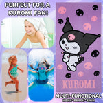 Hello Kitty Sanrio Towel for Kids Teens Women Soft Absorbent Bath Shower Swimming Beach Towel Quick Dry Kuromi Kawaii Anime Holiday Essentials 140 x 70cm (Purple, 70x140cm) - Get Trend