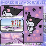 Hello Kitty Sanrio Towel for Kids Teens Women Soft Absorbent Bath Shower Swimming Beach Towel Quick Dry Kuromi Kawaii Anime Holiday Essentials 140 x 70cm (Purple, 70x140cm) - Get Trend