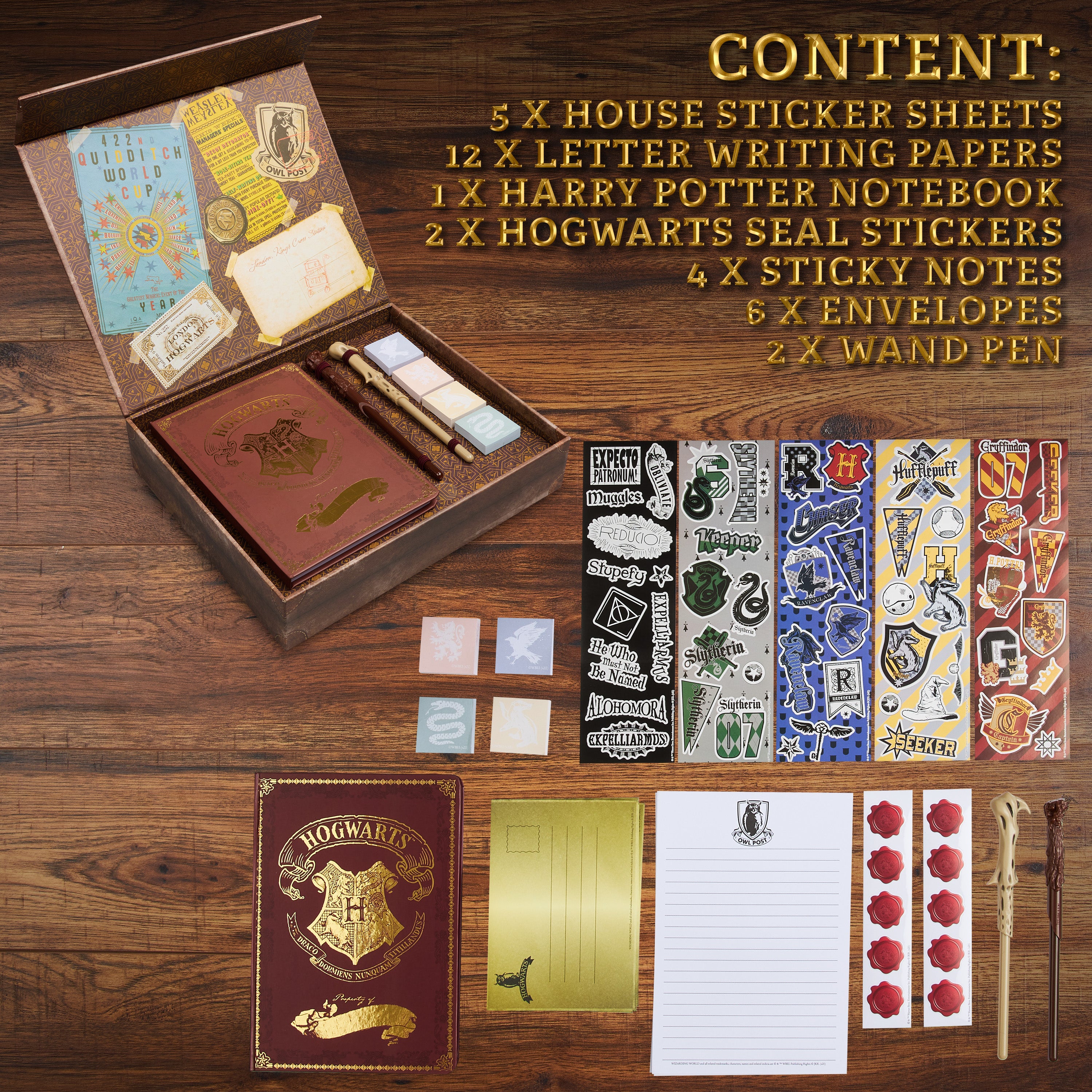 Harry Potter Gifts, Stationery Set with Notebook, Wand Pen, Letter Writing Set with Envelopes - Get Trend