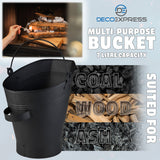 Deco Express Fireplace Tools Set, 4 Piece Fireplace Accessories Coal Scuttle, Coal Shovel, Brush & Gloves