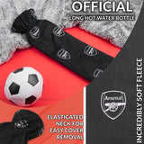 Arsenal F.C. Long Hot Water Bottle with Soft Cover 2L - Football Gifts for Him (Black Long)