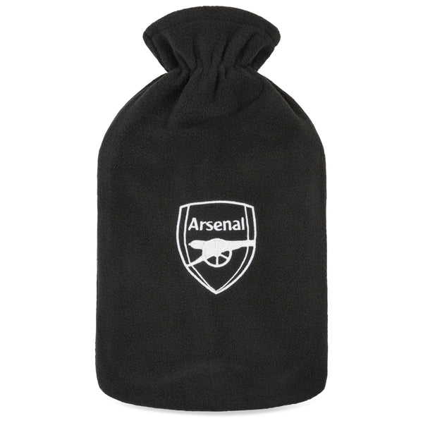 Arsenal F.C. Hot Water Bottle with Soft Cover 1.8L - Football Gifts for Him (Black)