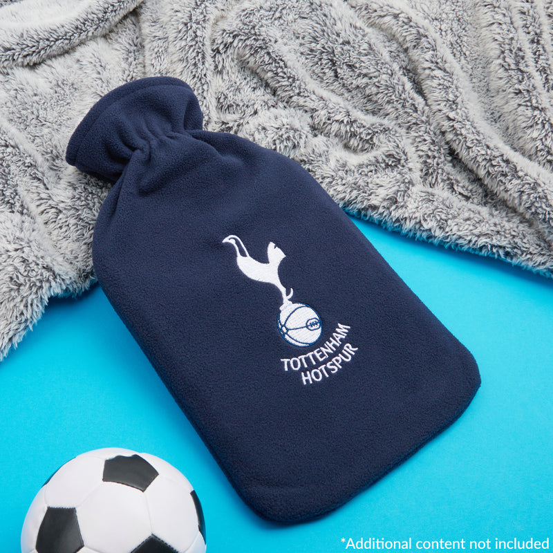 Tottenham Hotspur F.C. Hot Water Bottle with Soft Cover 1.8L - Gifts for Him (Navy)