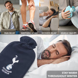 Tottenham Hotspur F.C. Hot Water Bottle with Soft Cover 1.8L - Gifts for Him (Navy)