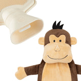 Hot Water Bottle with Animal Fleece Cover - Monkey - Get Trend