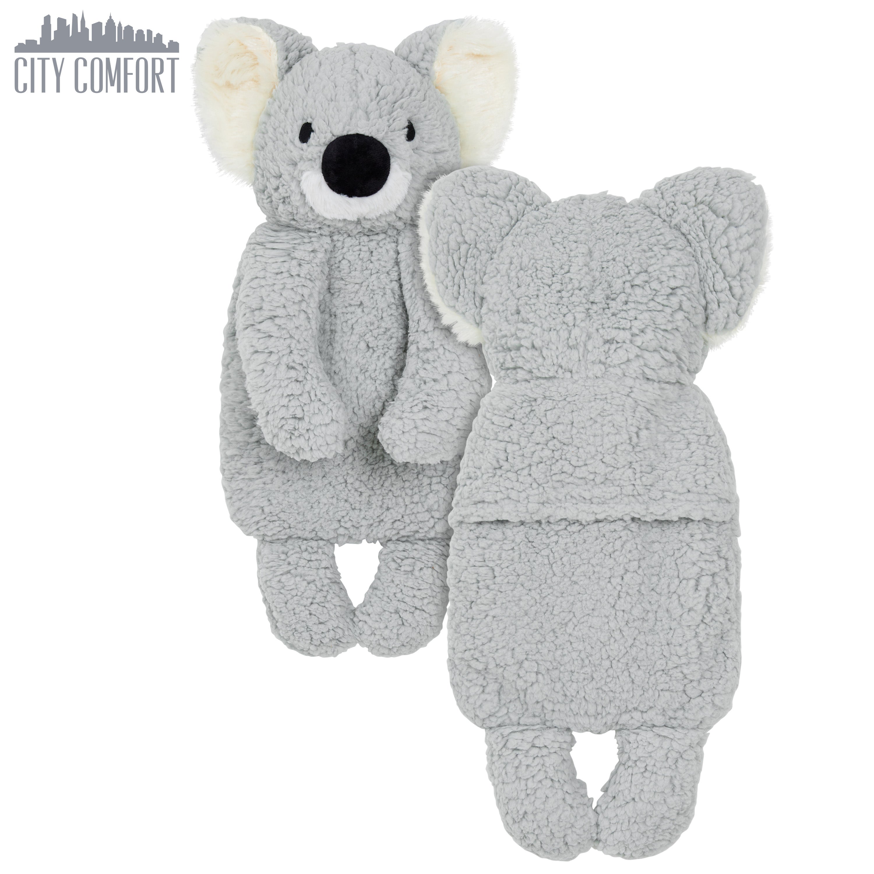 Hot Water Bottle with Animal Fleece Cover - Koala - Get Trend