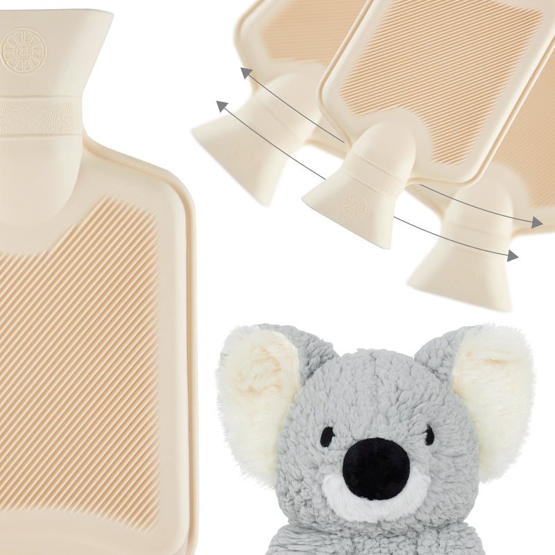 Hot Water Bottle with Animal Fleece Cover - Koala - Get Trend
