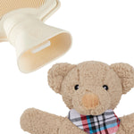 Hot Water Bottle with Animal Fleece Cover -  Beige Teddy - Get Trend