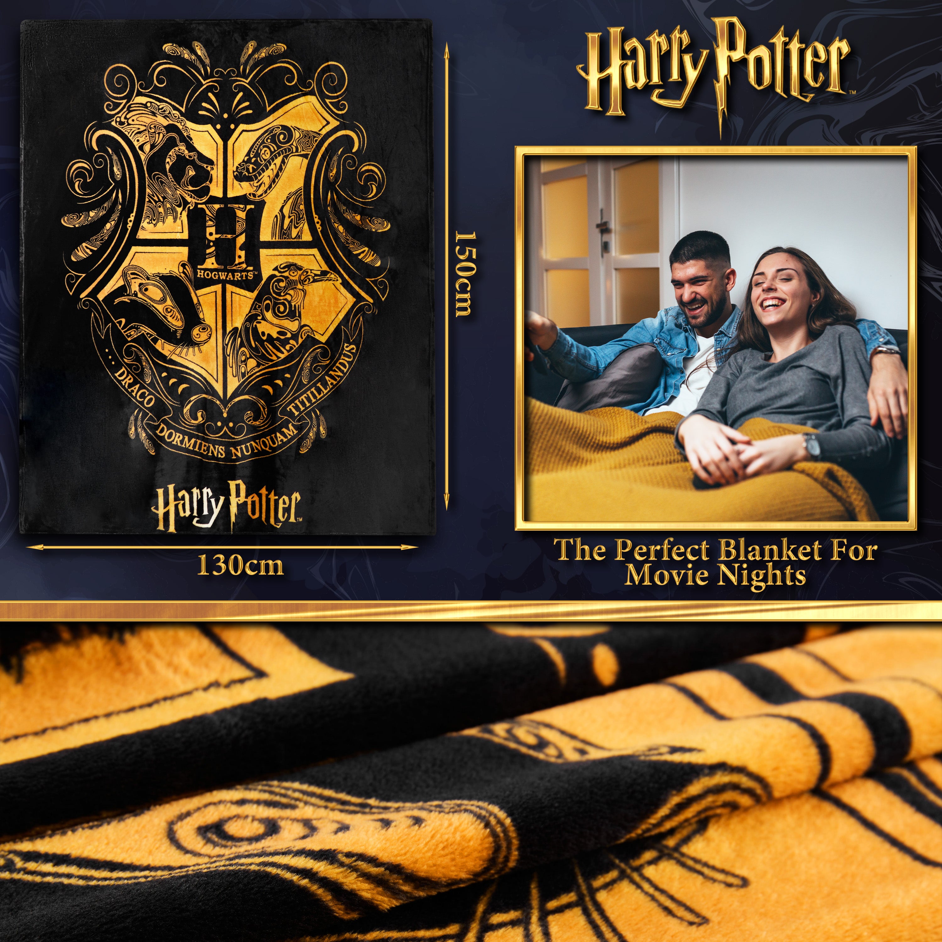 Harry Potter Gifts Fleece Bed Blanket Super Soft Cosy Bed Throw Hogwarts - Get Trend