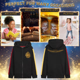 Harry Potter Girls Zipped Hoodie, Soft Cosy Hogwarts Hooded Sweatshirt - Gifts for Girls