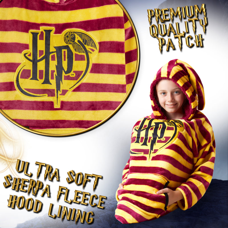 Harry Potter Red Hoodies For Girls, Kids Oversized Hoodie Blanket - Get Trend