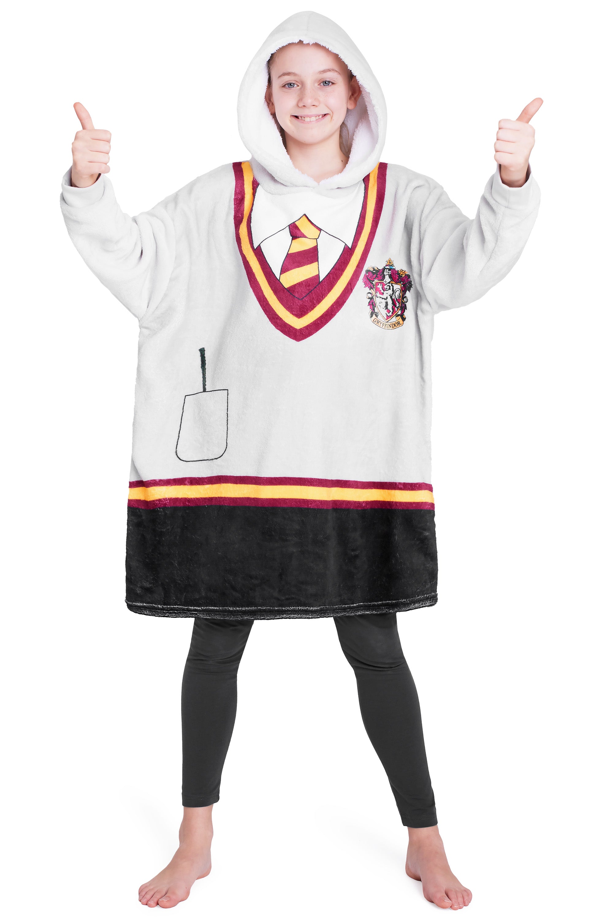 Harry Potter Hoodie Blanket for Kids Teenagers Fleece Wearable Blanket Warm Oversized Hogwarts Gryffindor Hoodie Quidditch Golden Snitch Girls Gifts - Get Trend