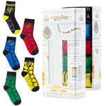 Harry Potter 5 Pack Socks In Size 4-7 Hogwarts Houses Novelty Clothes - Get Trend