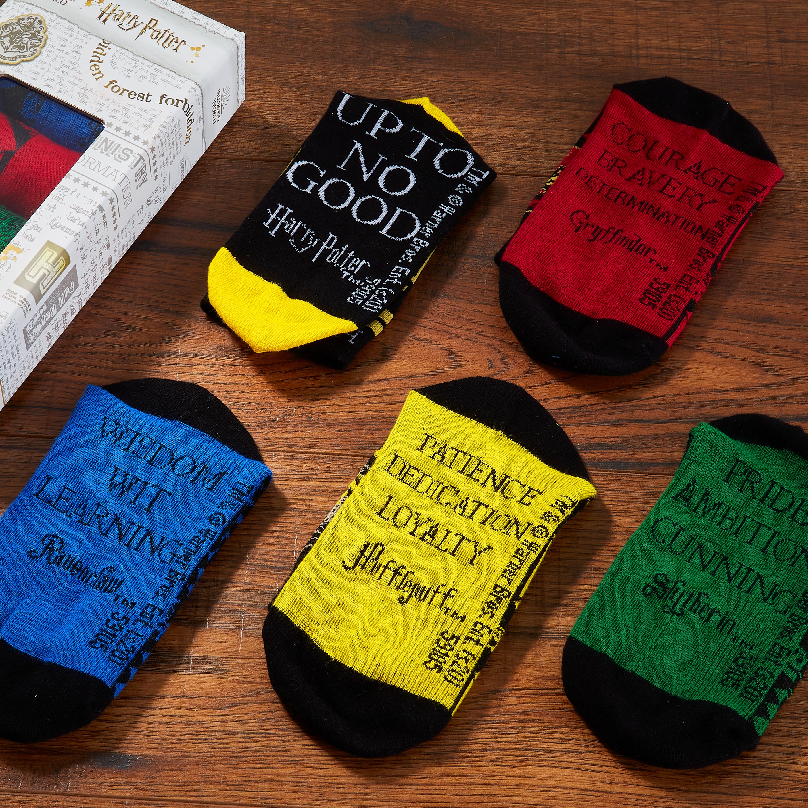 Harry Potter 5 Pack Socks In Size 4-7 Hogwarts Houses Novelty Clothes - Get Trend