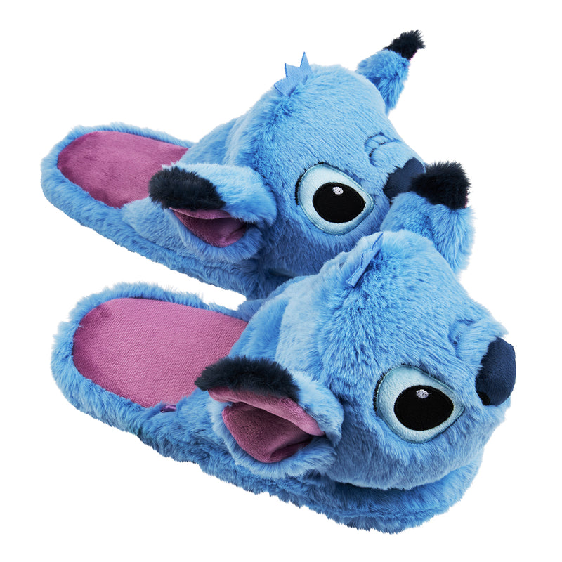 Disney Ladies Slippers,  Fluffy Indoor House Shoes - Stitch