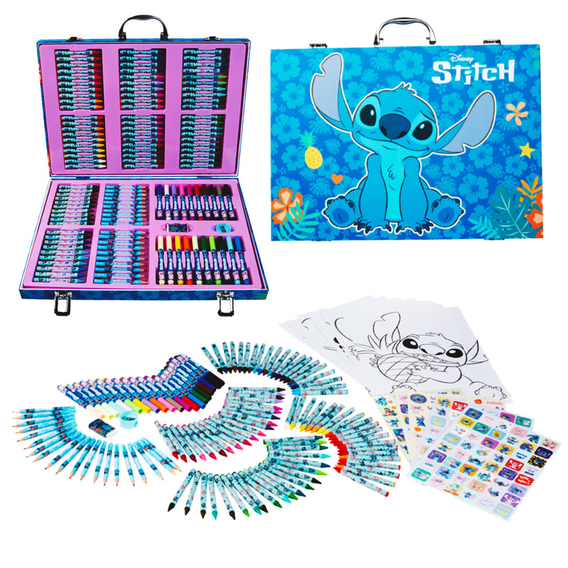 Disney Stitch Art Set for Kids 130+ Pieces Colouring Pencils