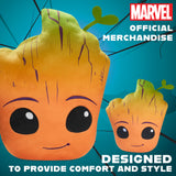 Disney Groot 3D Plush Pillow Cushions for Bed, Kids Bedroom Accessories 37 x 31cm - Gifts for Boys (Orange)