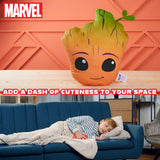 Disney Groot 3D Plush Pillow Cushions for Bed, Kids Bedroom Accessories 37 x 31cm - Gifts for Boys (Orange)