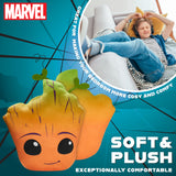 Disney Groot 3D Plush Pillow Cushions for Bed, Kids Bedroom Accessories 37 x 31cm - Gifts for Boys (Orange)