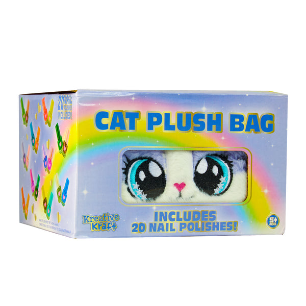 Kids Nail Polish Sets For Girls in Plush Cat Cosmetics Case - Get Trend