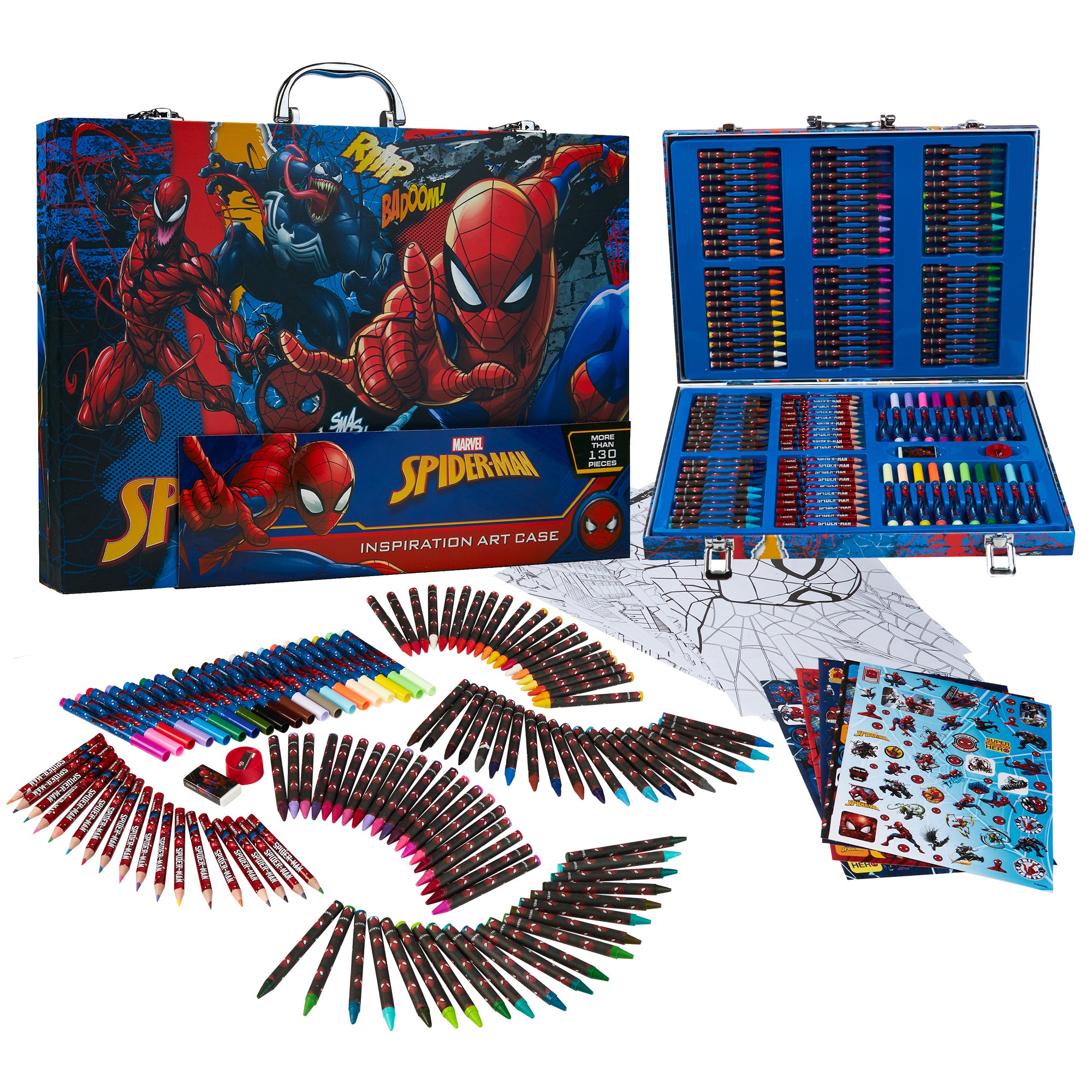 Marvel Avengers Art Set for Kids Colouring Pens Colouring Pencils Crayons 130+ Pieces - Get Trend