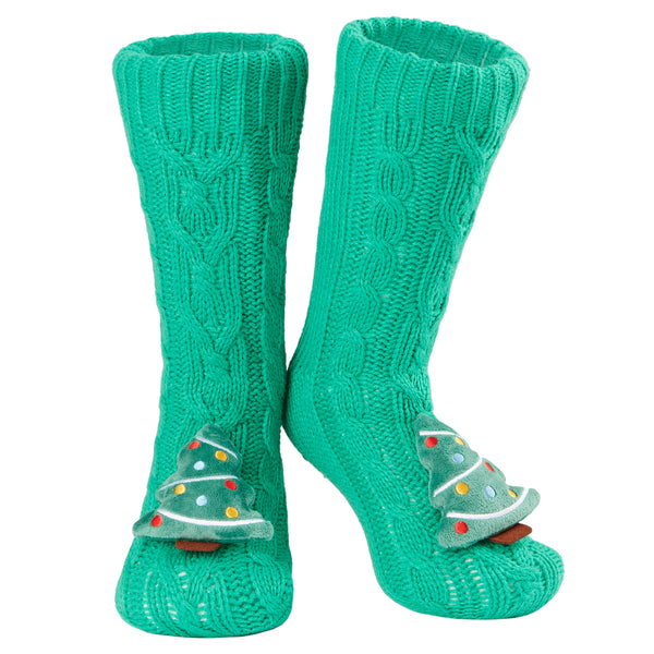 CityComfort Fluffy Christmas Socks for Women - Christmas Tree - Get Trend