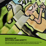 RICK AND MORTY Fleece Blanket Super Soft Blanket Throw Bed Accessories 150 x 130 - Get Trend