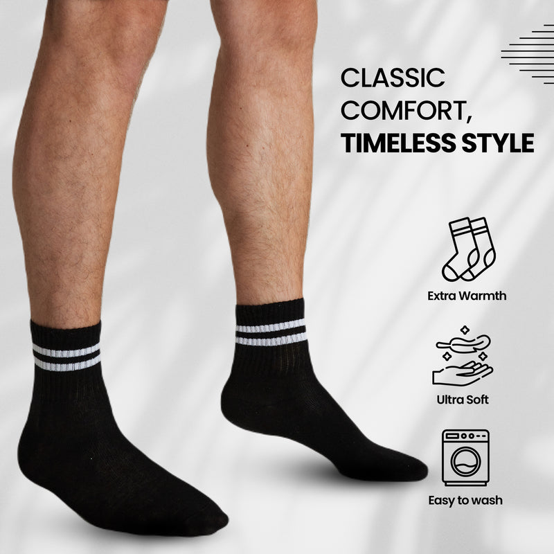 CityComfort Mens Socks - Pack of 6 Striped Crew Socks for Men - Get Trend