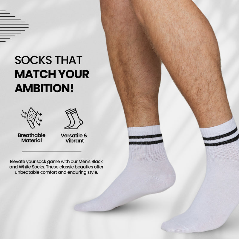 CityComfort Mens Socks - Pack of 6 Striped Crew Socks for Men - Get Trend